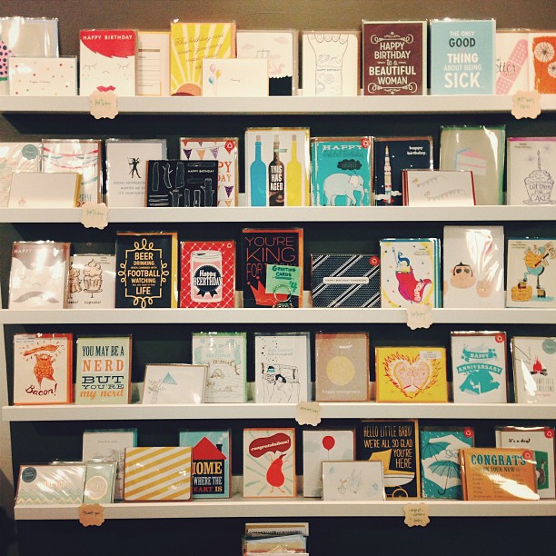 Store display card wall